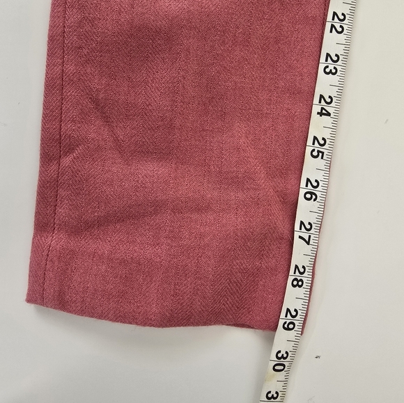 Loft Marisa Straight Wool Blend Pants Size 2 Pink Spice Careerwear Button Detail - Picture 14 of 14